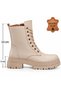 Linnea Beige Genuine Leather Women's Boots - 6