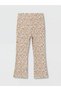 Özmarka New Season Ecru Girls' Leopard Patterned Leggings Trousers - 2