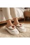 Women's Patterned Plush Non-Slip Lightweight Sole Furry House Slippers (Narrow Fit)