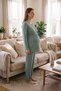Aria Women's Maternity and Postpartum Nursing Pajama Set with Robe, Striped - 6