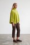 Women's Pistachio Green Turtleneck Soft Textured Poncho Look Stylish Blouse Alc-X14645 - 2