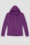Women's Hooded Soft Velvet Textured Purple Sweatshirt with Pockets