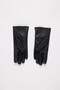 Women's Quilted Diamond Patterned and Studded Leather Gloves - 2