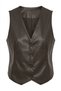 Leather Vest-Brown Brown