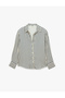 Women Cream Striped Collared Long Sleeves Shirt - 5