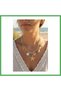 Gold Color Bohemian Women's Necklace with Starfish Figure and Natural Stone Detail Bezoss