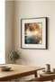 1 Piece Black Wooden Framed Modern Abstract Lake Scenery Themed Square Wooden Painting with Mat - Home, Business and Office Decoration Painting - 4