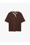 Women Brown Plain Round Neck Short Sleeves T-Shirt - 2