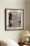 1 Piece Pvc Framed Black Wooden Framed Modern Framed Swan and Lake Reflections Themed Square Wooden Painting - Home, Business and Office Decoration Painting - 5