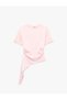 Women Pink Plain Round Neck Short Sleeves T-Shirt - 5