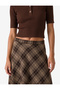 Women Brown Checked Skirt - 4