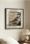 1 Piece Pvc Framed Black Wood Framed Far East Themed Foggy Pine Tree Square Wooden Painting - Home, Business and Office Decoration Painting - 5
