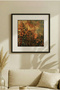 1 Piece Black Wood Framed Minimalist Botanical Concept Square Wooden Painting in Tile and Orange Tones - Home, Business, and Office Decoration Painting - 2