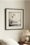 1 Piece Black Wooden Framed Monochrome Flying Birds and Foggy Lake View Square Wooden Painting - Home, Business and Office Decoration Painting - 5