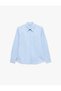 Women Blue Plain Collared Long Sleeves Shirt - 5