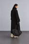 Women's Long Buttoned Stand-Up Collar Trench Coat with Flap Pockets and Side Slits - 4