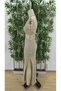 Women's low-cut deep slit knit pareo - 5