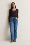 Women's Blue High-Waisted Straight-Leg Jeans 60286779 - 2
