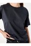 Women Black Textured Round Neck Short Sleeves T-Shirt - 5