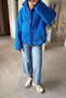 Blue - Basic Zippered Jacket with Side Pockets Blue - 3