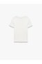 Girls White Plain Round Neck Short Sleeves T-Shirt - 4