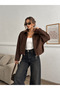 Suede Look Bomber Jacket
