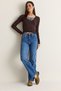 Women's Blue High-Waisted Straight-Leg Jeans 60286779
