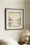 1 Piece Black Wooden Framed Minimalist Cream Background Soft Foggy Lake/ Horizon Themed Square Wooden Painting - Home, Business and Office Decoration Painting - 5