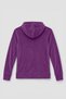 Women's Hooded Soft Velvet Textured Purple Sweatshirt with Pockets - 2