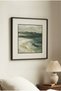 1 Piece Black Wooden Framed Square Wooden Painting with Sea and Coastline View - Home, Business and Office Decoration Painting - 5