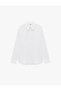 Women White Plain Collared Long Sleeves Shirt - 4