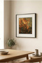 1 Piece Black Wood Framed Minimalist Botanical Concept Square Wooden Painting in Tile and Orange Tones - Home, Business, and Office Decoration Painting - 4