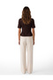 Women Brown Plain Round Neck Short Sleeves Top - 3