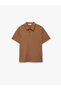 Boys Brown Plain Collared Short Sleeves Polo T-Shirt - 4