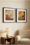 2 Pieces Black Wooden Framed Artistic Red Flowers and Poppy Concept Square Wooden Painting - Home, Business, and Office Decoration Painting - 3