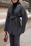 Women's Belted Oversize Knitwear Tie-Up Cardigan, Jacket - 2