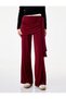 Women Red Plain Trousers - 2
