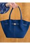 Women's Suede Leather Trendy Stylish Hand and Shoulder Bag with Magnet Closure and Lock Detail (Width: 40 cm - Length: 26 cm - Width: 14 cm) - 3