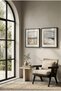 2 Pieces of Black Wooden Framed Abstract Coastal and Sea View Square Wooden Painting with Pvc Mats - Home, Business and Office Decoration Painting