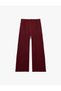 Women Burgundy Plain Trousers - 5