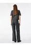 Women Grey Striped Trousers - 3