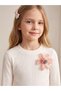 Girl's Three-Dimensional Flower Collar Pin Tipped Long Sleeve Blouse - 2