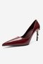 Adriana Burgundy Women's Gold Detailed Heeled Shoes - 8