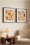 2 Pieces of Black Wooden Framed Square Wooden Painting with Yellow Daisies and Floral Concept - Home, Business, and Office Decoration Painting - 3