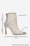Cliff Ecru Lace Detailed Gold Toe Women's Transparent Heeled Boots - 5