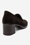 Kellys Brown Suede Genuine Leather Women's Heeled Loafer Shoes - 7