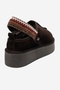 Foly Brown Suede Genuine Leather Women's Fur Slippers - 7
