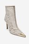 Cliff Ecru Lace Detailed Gold Toe Women's Transparent Heeled Boots - 6