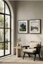2 Pieces Pvc Framed Black Wooden Frame with Mesh, Paint Textured Nature and Lakeside Concept Square Wooden Painting - Home, Business and Office Decoration Painting