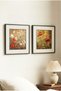 2 Pieces Black Wooden Framed Artistic Red Flowers and Poppy Concept Square Wooden Painting - Home, Business, and Office Decoration Painting - 5